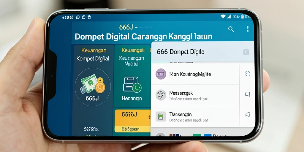 Tampilan antarmuka 666J yang modern dan intuitif untuk Dompet Digital.