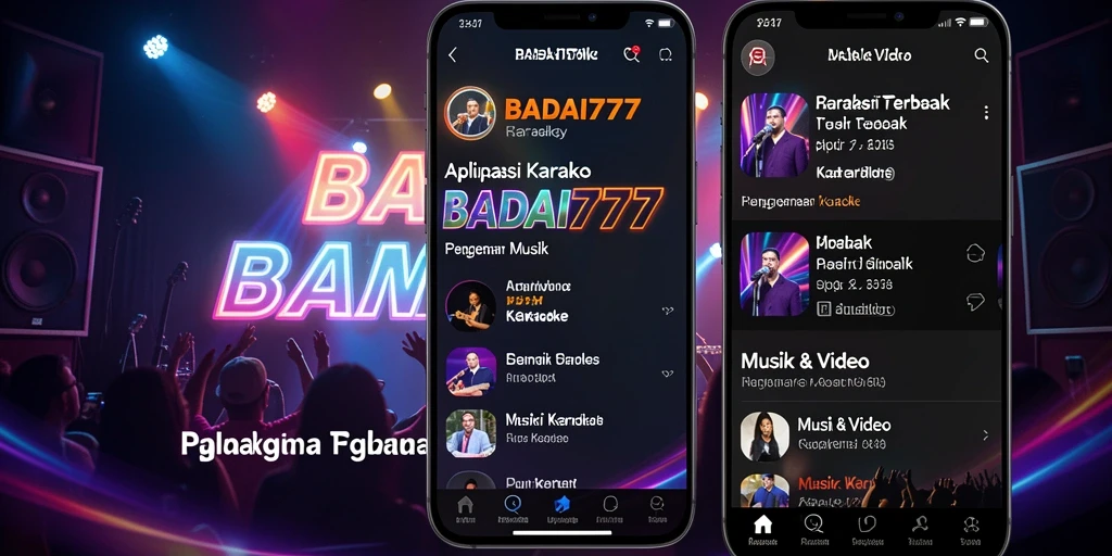 Tampilan antarmuka BADAI777 menampilkan fitur Karaoke yang lengkap dan menarik.
