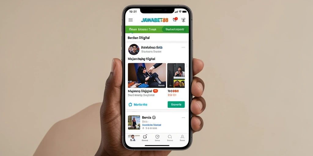 Antarmuka JAWABET88 yang modern dan informatif untuk Majalah Digital.