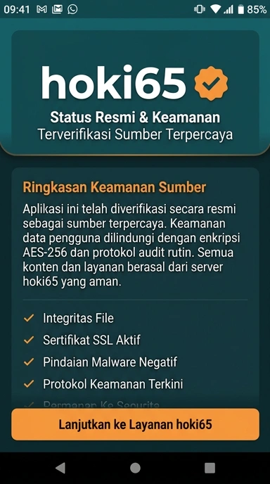 Tampilan kanal resmi hoki65